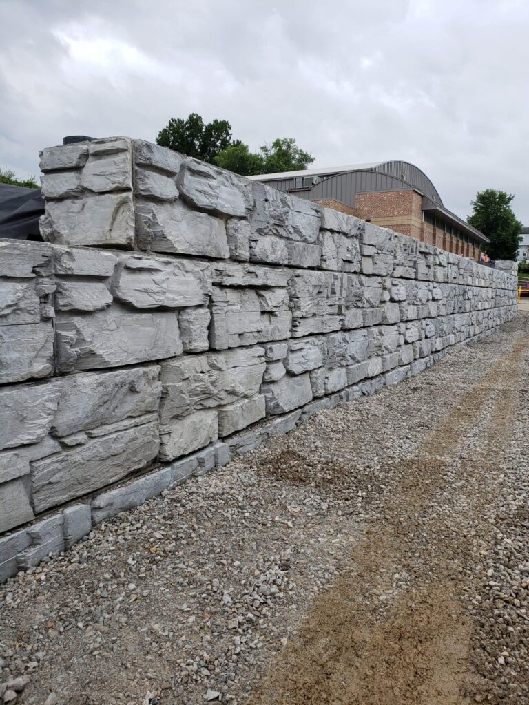 Gravity retaining walls